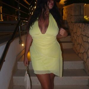 Yellow Halter Neck Dress